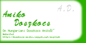 aniko doszkocs business card